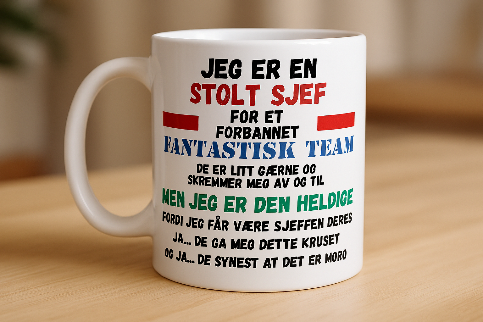 Personlig krus med navn, tekst eller bilde – produsert i Norge