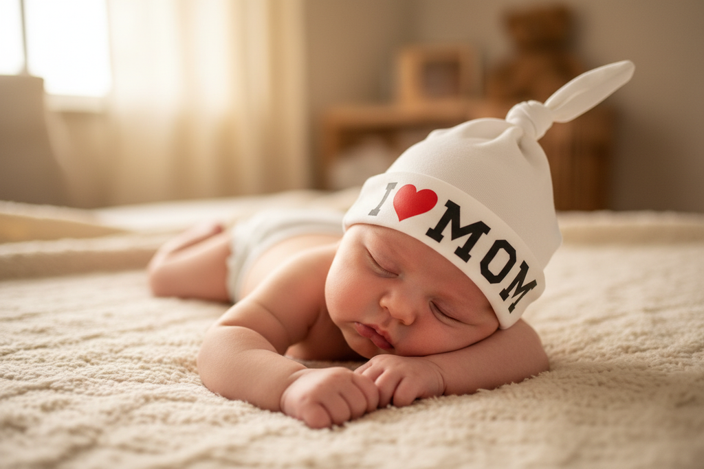 Baby med lue